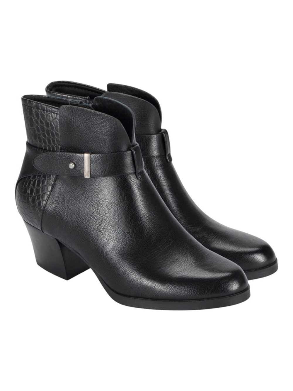 Baretraps Lane Womens Booties 9.5 black Croc Textured Western New Ankle Boots